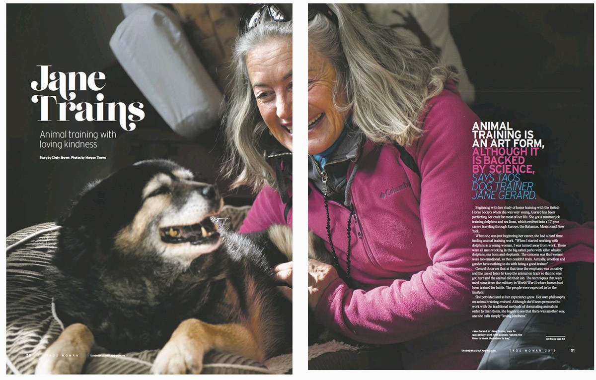 Jane Trains article featuring certified dog trainer with a happy dog